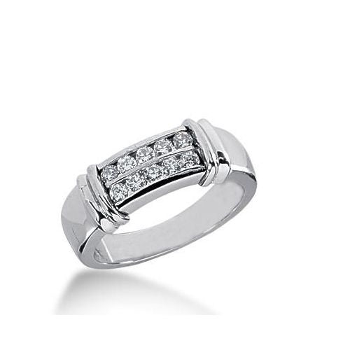 14k Gold Diamond Anniversary Wedding Ring 10 Round Brilliant Diamonds Total 0.30ctw
