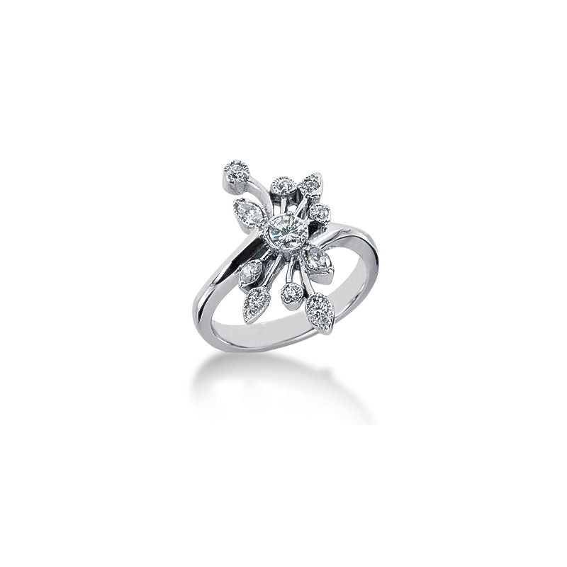 14K Spread Petals, Marquise, Round Brilliant Diamond ring (0.39ctw.)