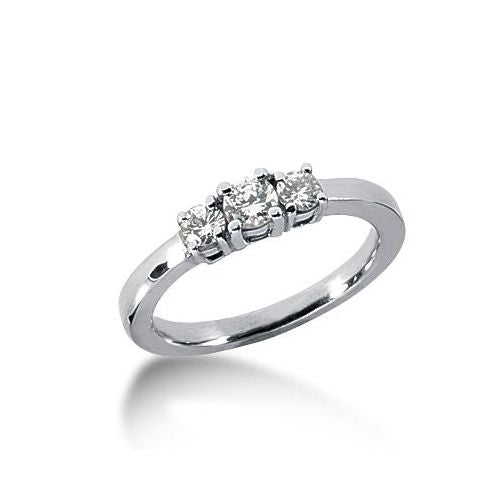 14K Diamond Engagement Ring 3 Round Stones Total 0.40 ctw