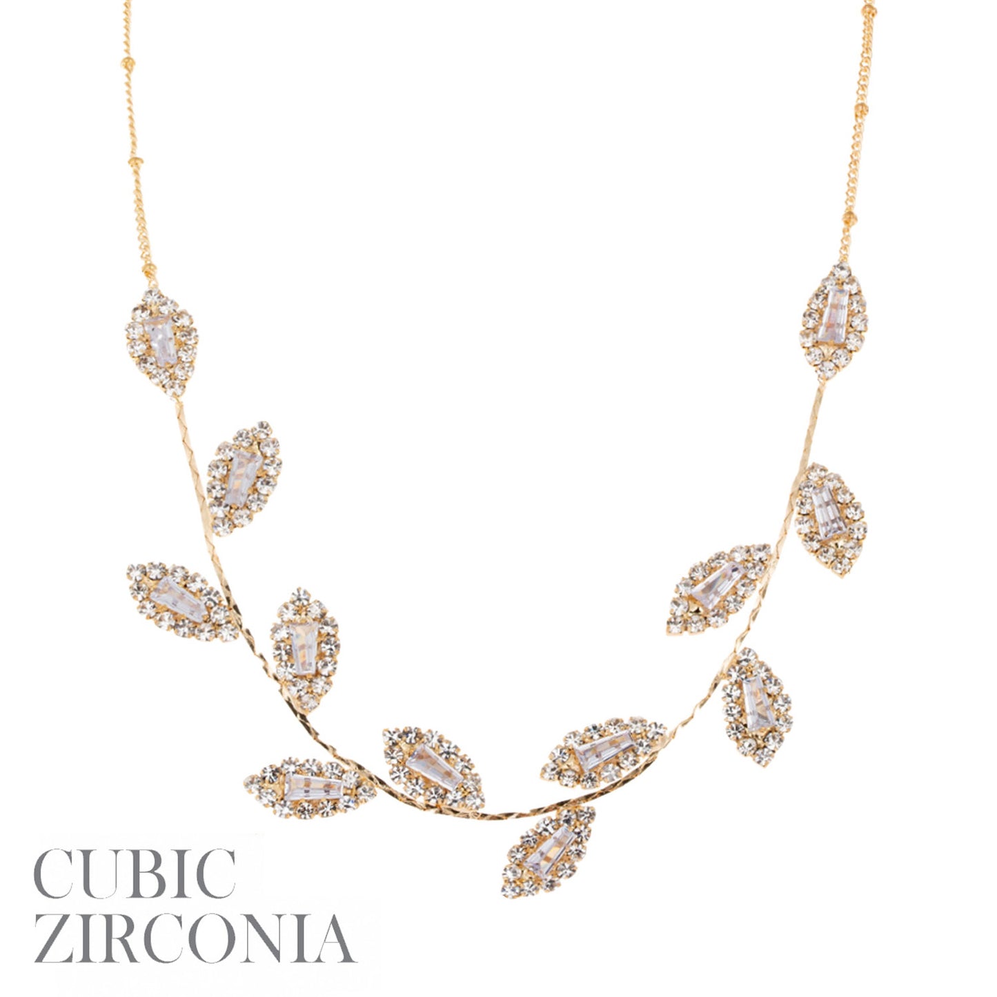 CZ Leaves Necklace