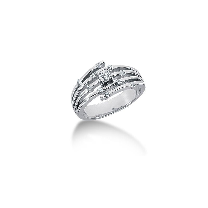 14K Spread Round Brilliant Diamonds on Spiral Anniversary Ring (0.3ctw.)