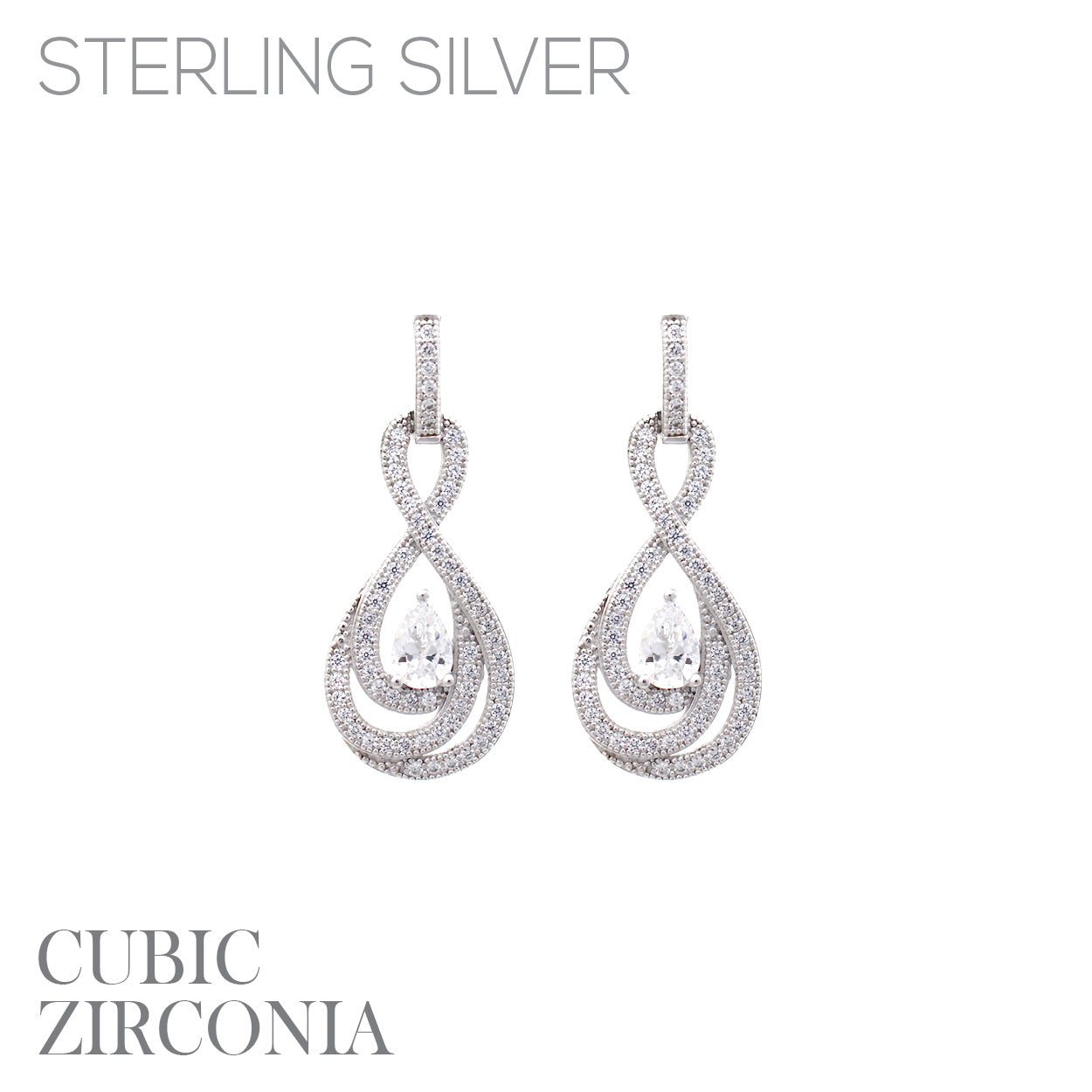 Cubic Zirconia Silver Ear Ring